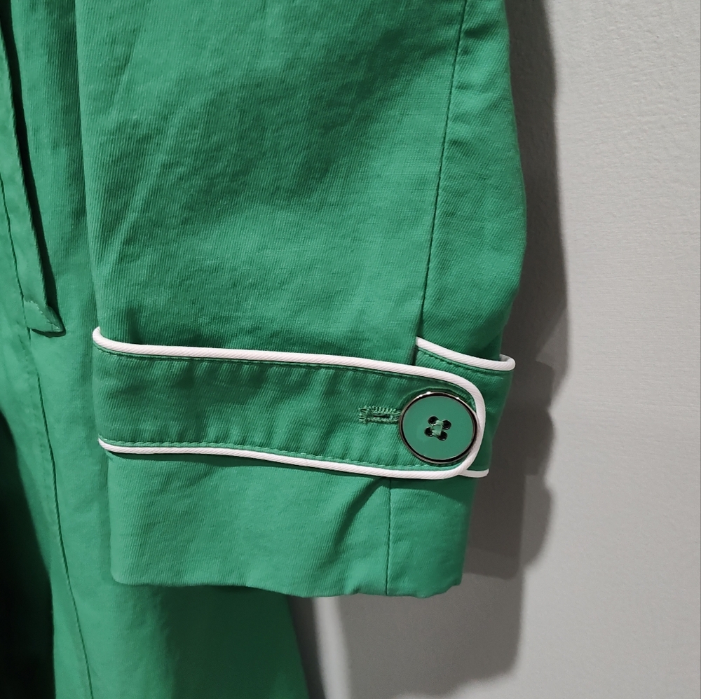 Tommy Hilfiger Women's Kelly Green Double Breasted Belted Trench Coat, Size S - Picture 4 of 11
